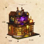 2014 DIY Doll House Wooden Miniature Building Kits  Dollhouse Furniture Accessories Toys for Children Birthday Creative Gifts 2