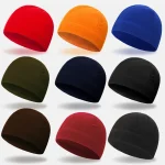 Winter Fleece Beanie Cycling Men Women Elastic Hiking Soft Thermal Commuting Ski Helmet Liner Hat Windproof Camping Cap Outdoor 2