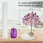 Small Urns for Ashes Keepsake Set of 2, Angel Wings Mini Urn for Human Pet Ashes with Amethyst Crystal Tree -Decoration Urns 2