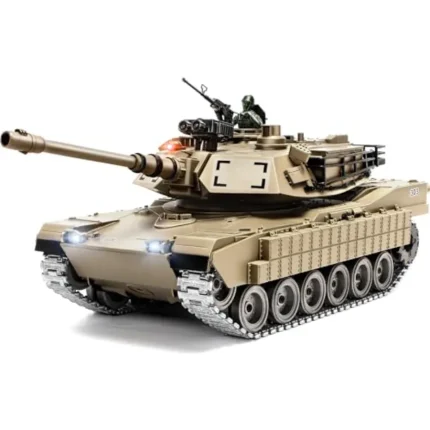 1/18 Metal RC Tank with Smoke Sound LED Lights 330 Degree Turret Rotation Red Collectible Gift for Adults Shoots BBS 60 Minutes