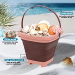 Beach sand toy for children, small extensionable water bucket with multiple functions and portability, suitable for baby sand pl 4