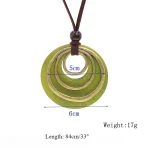 Leather Cord Chain Multilayer Wooden Pendant Necklaces for Women Men Vintage Jewelry Boho Long Sweater Necklace Jewelry Gifts 3
