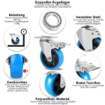 Transport Rollers 100MM Swivel Casters with Brake For All Types Of Floors, Furniture Transport Industrial Transport & Logistics 2