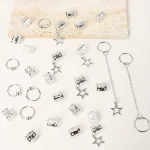 32pcs Star Dreadlock Hair Braids Cuffs and Braid Decorations Hair Accessories Loc Hair Jewelry for Braids for Women 2