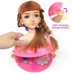 Dolls Styling Head Makeup Comb Hair Toy Doll Set Pretend Play Princess Dressing Play Toys for Little Girls Makeup Learning 2