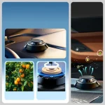 Solar Powered Car Aromatherapy Solar automatic rotation Car Air Freshener Fragrance Car Ornaments Car Diffuser for Essential Oil 6