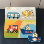 Baby Wooden Puzzles Montessori Toys 1 2 3 Years Toddler Toys Hand Grab Board Alphabet Number Cognition Learning Educational Toys 3