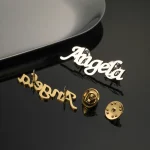 Sipuris Custom Name Brooch For Women Men Stainless Steel Personalized Trendy Pins Badge Nameplate Brooch Jewelry Weddings Gifts 3