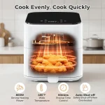 3QT Air Fryer, Small Air Fryer with Digital PP Touch Panel, White 3