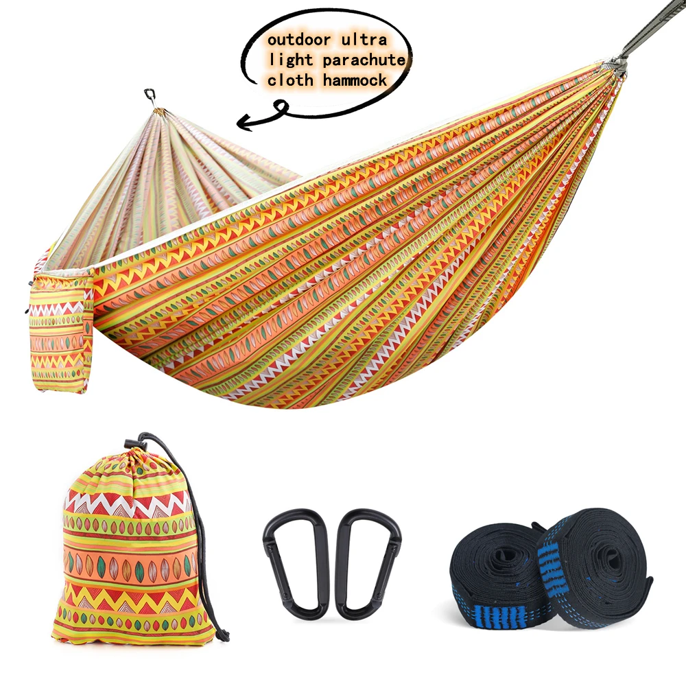Portable Outdoor Garden Hammocks Quick Open Parachute Cloth Double Travel Camping Sleeping Hanging Hammock Swing Nature Hike Portable Outdoor Garden Hammocks Quick Open Parachute Cloth Double Travel Camping Sleeping Hanging Hammock Swing Nature Hike