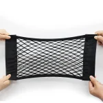 Car Seat Back Organizer Trunk Net Mesh Pocket Elastic String Net Magic Sticker Universal Portable Storage Bag Car Accessories 3