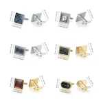 Man Shirt Cufflinks Copper Cufflinks For Mens Luxury Wedding Guests Gifts Round Square Fashion Jewelry Men Cuffs Links Tie Clip 6