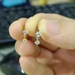 Aide 1pc 925 Sterling Silver Mini Zircon Thick Flat Screw Back Drop Earrings For Women K Gold Piercing Stud Earrings Jewelry 4