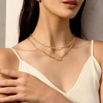 Gold Layered Necklace for Women K Gold Plated Necklace Women Cuban Link Paperclip Chain Toggle Clasp Necklace Jewelry for Women 6