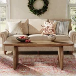 Tribesigns Farmhouse Rectangular Coffee Table, 47.24-Inch Engineered Wood Center Cocktail Tea Table with Sturdy Base 3