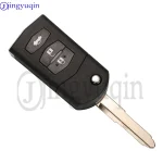 jingyuqin 433MHz Folding Remote key Car Starter ID63-80bit For Mazda 2 3 5 6 Mitsubishi system SKE126-01 SKE126-A1 3/2 Buttons 5