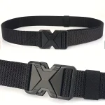 2PC Men Belt Army Outdoor Hunting Tactical Outdoor Mountaineering Multifunctional Tactical Nylon Canvas Woven Trouser Belt 3