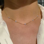 New Stainless Steel Zircon Necklaces for Women 18K Gold Plated Four Leaf Grass Collar Chain Necklace Luxury Jewelry Gift 2