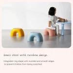 Stool Plastic Rainbow Shape Footstool Safety Kids Step Stool Seat For Living Room Indoor Furniture Children'S Stool Toy 6