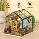 Robotime DIY Doll House with Furniture Children Adult  Green Miniature Dollhouse Wooden Kits Assemble Toy Xmas Brithday Gifts 3