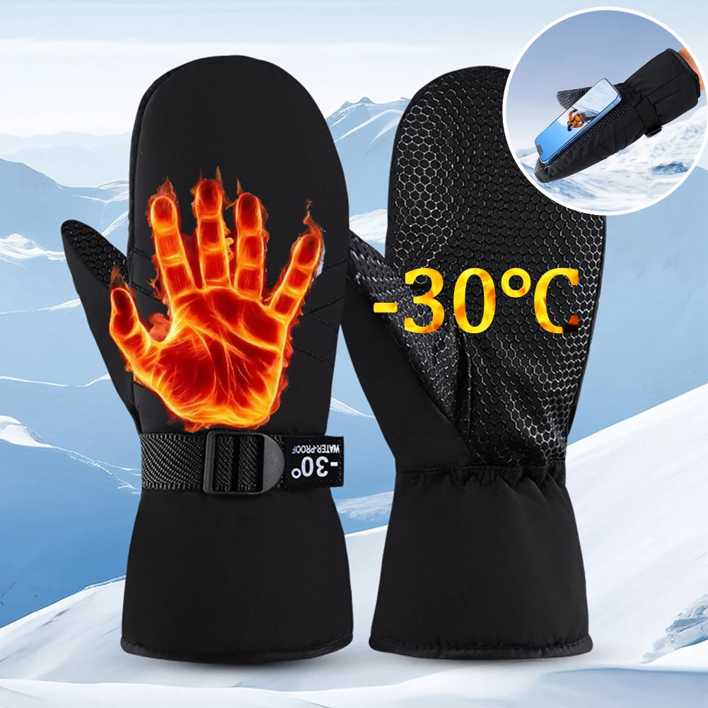 Ski Mittens Waterproof Winter Thermal Touch Screen Gloves Windproof Cycling/Snowboard Gloves Cold Weather Gloves for Outdoor Ski Mittens Waterproof Winter Thermal Touch Screen Gloves Windproof Cycling/Snowboard Gloves Cold Weather Gloves for Outdoor