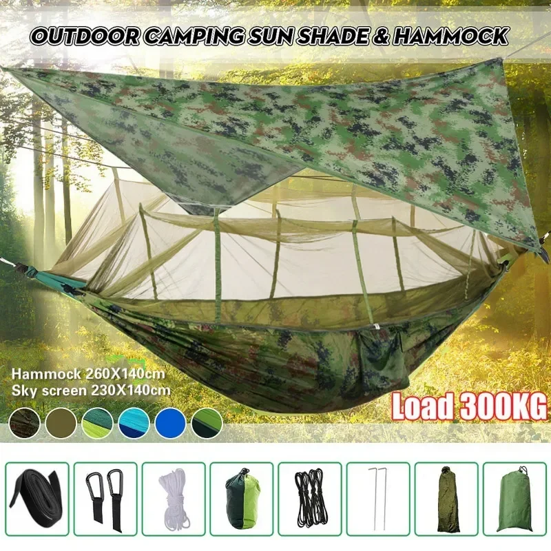 Lightweight Portable Camping Hammock and Tent Awning Rain Fly Tarp Waterproof Mosquito Net Hammock Canopy 210T Nylon Hammocks Lightweight Portable Camping Hammock and Tent Awning Rain Fly Tarp Waterproof Mosquito Net Hammock Canopy 210T Nylon Hammocks