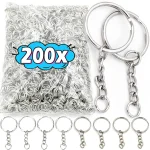 Silver Plated Metal Blank Keyring Keychain Split Ring Keyfob Key Holder Rings Women Men DIY Key Chains Key Ring Accessories