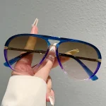 KAMMPT Vintage Pilot Sunglasses Men 2025 New Fashion Multi-color Gradient Shades Women Trendy Casual Outdoor Decor Sun Glasses