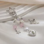 Y2K Fashion Flower Star Love Bow Strawberry Pendant Acrylic Keychain Student Women's Bag Backpack Pants Chain Accessories 5