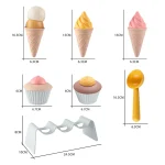 Children Beach toys play sand wheat straw material ice cream toys digging sand tools environmental Nordic wind outdoor 5