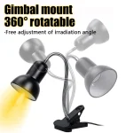 Reptile heating lamp holder UVA UVB Light Rotatable Basking Spot Light Simulated Sunlight For Turtle Lizard Dimmable 220-240V 5