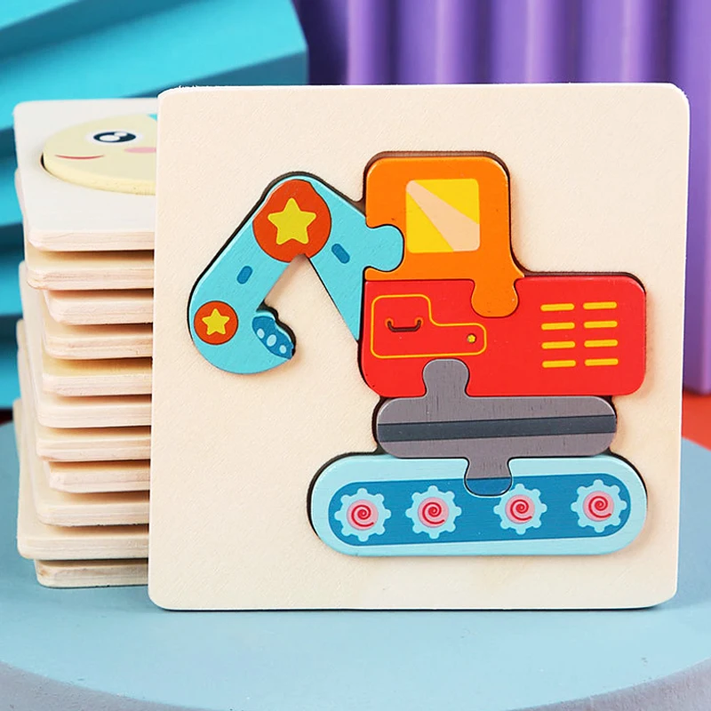 Kids Wooden Toys 3D Wood Puzzle Cartoon Animals Cognitive Jigsaw Puzzle Early Learning Educational Toys For Children Gift Kids Wooden Toys 3D Wood Puzzle Cartoon Animals Cognitive Jigsaw Puzzle Early Learning Educational Toys For Children Gift