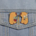 Cute Capybara Enamel Pins Cartoon Animal  Metal Brooches Shirt Backpack Lapel Badge Jewelry Gift for Kids Friends 2