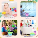 Foldable Beach Bucket Silicone Collapsible Toy Buckets for Kids for Summer Activities Camping Gear Travel Beach Sand Toys 5