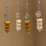 Cute Bear Phone Charms Pendant Kawaii Anime Keychain Accessories For Keys Schoolbag iPhone 17Promax Airpods Ins Korea New Y2K