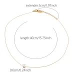 Stainless Steel Gold Plated Dainty Minimalist Zircon Charm Anti Tarnish Chain Round Clear Cz Stone Necklace for Women Jewelry 4