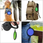 Folding Portable Silicone Dog Feeder Bowl 2 In 1 Pet Dispenser Outdoor Travel Dog Cat with Carabiner Bottle Food Water Container 3