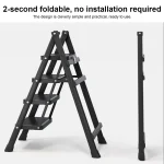 2/3/4 Step Foldable Anti-Slip Step Stool with Wide Pedal Lightweight Step Stool Sturdy Steel Ladder for Household Garage Storage 6