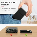 Unisex Anti Rfid Blocking Protected ID Credit Magic Card Holder Men Thin Slim Minimalist Smart Wallets Metal ID Cardholer Case 5