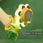 Bubble Machine Toy Electric Automatic Sunflower Shaking Head Adjustment Light Dancing One Key Bubble Maker Toy For Kids 2