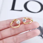 OXTAO 925 Silver Twisted Hoop Earrings 6.5mm Moissanite Solitaire Stone D VVS1 Glittering Diamond Ladies Luxury Jewelry Gift 4