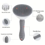 One-Click Pet Hair Removal Comb for Effortless Grooming of Dogs and Cats - Float Hair Removal Slicker Brush with Automatic Funct 2
