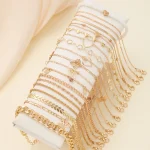 20 Pcs/Set Bohemian Twisted Snake Chain Anklet For Women Summer Beach Vintage Simple Foot Ankle Bracelet On Leg Jewelry Gifts 3
