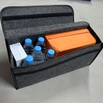 1pc Car Storage Felt Box For Dark Gray Anti Slip Storage Tools Towels Car Accessories Universal Foldable High-Quality Felt Box 6