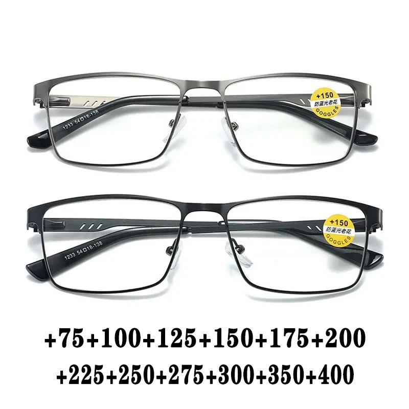 Men Business Reading Glasses Frame for Reader Mens Presbyopia Blue Light Blocking Eyeglasses Classic Hyperopia Spectacles Diopte Men Business Reading Glasses Frame for Reader Mens Presbyopia Blue Light Blocking Eyeglasses Classic Hyperopia Spectacles Diopte