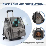 Rolling Pet Carrier Backpack with Removable Wheels, Large Pet Carrier with Wheels, Foldable Rolling Dog Carrier with Wheels 6