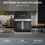 Sejoy Air Fryer 8-in-1,6 Quart Electric Hot Fryer Oven Oilless Cooker,Roast, Bake, Plus Bake,Dehydrate, and Keep Food Warm 5