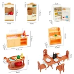 Dollhouse Furniture Kitchen Play Set Miniature Refrigerator 1:12 Mini Food Living Room Sofa Set Pretend Play  Accessores Toy 2