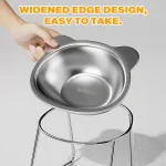 Stainless Steel Pet Bowl Slanted Anti Cervical Spondylosis for Cats and Dogs Dual Use Feeder 2