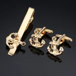 High Quality Cuff links necktie clip for tie pin for men's gift Classic pattern tie bars cufflinks tie clip set Men Jewelry 3